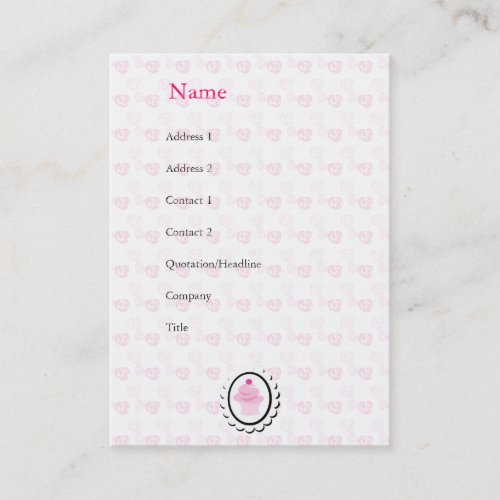 And the Cake was Pink and she was little Business Card Templates