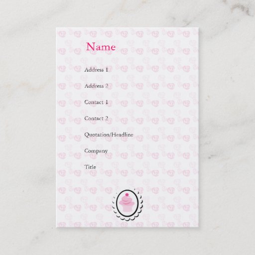 Customizable And the Cake was Pink and she was little Business Card Templates