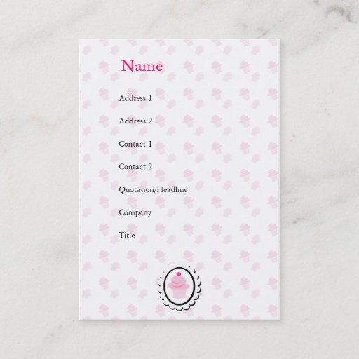 Customizable And the Cake was Pink and she was little Custom Business Card Templates