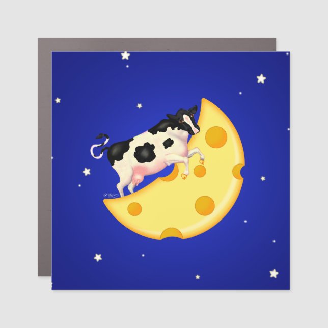 And the Cow Jumped Over the Cheese Moon Car Magnet (Front)