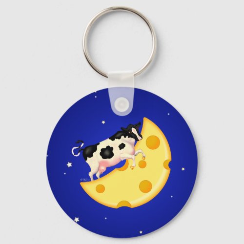 And the Cow Jumped Over the Cheese Moon Keychain