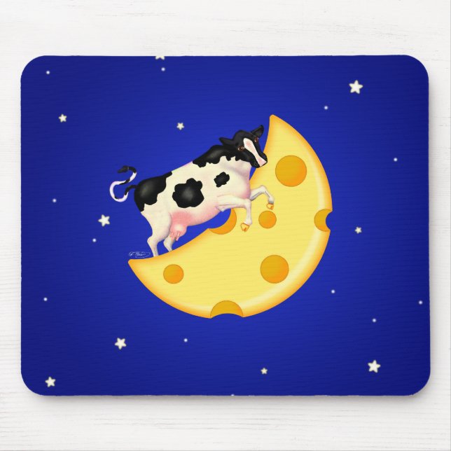 And the Cow Jumped Over the Cheese Moon Mouse Pad (Front)