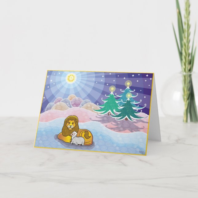And the Lion Shall Lay Down With the Lamb Holiday Card (Front)