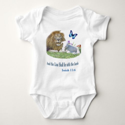 And the Lion shall lie with the Lamb Baby Bodysuit