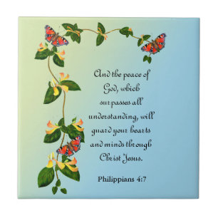 And the peace of God which surpasses Bible verse Ceramic Tile