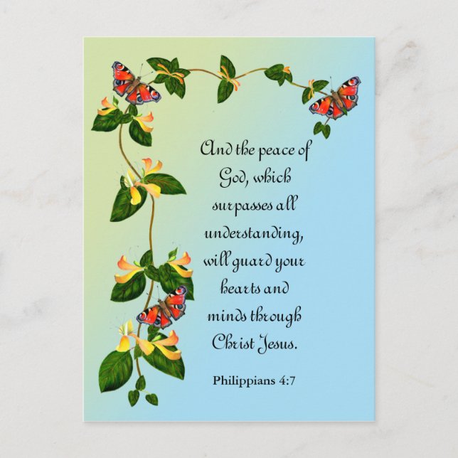 And the peace of God which surpasses Bible verse Postcard (Front)
