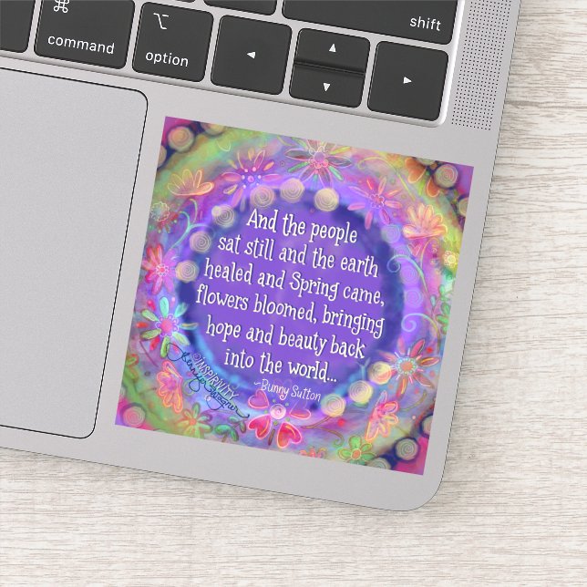 And the People Sat Still Pretty Floral Inspirivity Sticker (Detail)
