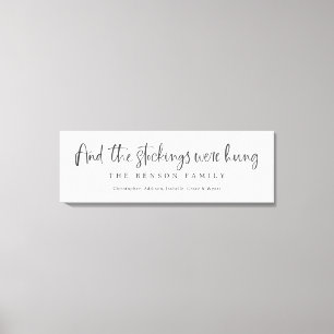 And The Stockings Were Hung Personalized Christmas Canvas Print