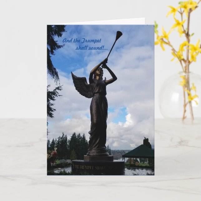 "And the Trumpet shall Sound..." Christmas Card (Yellow Flower)