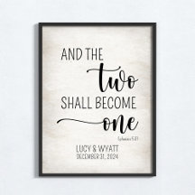 And the two shall become one Personalized Wall Art