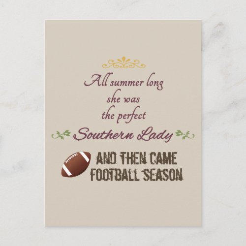 And Then Came Football Season Postcard