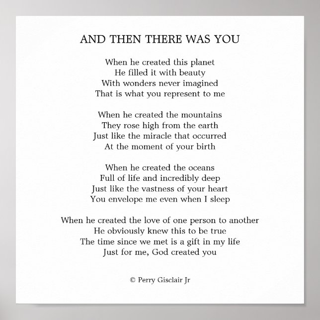 AND THEN THERE WAS YOU POSTER (Front)