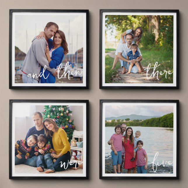 And Then There Were Five Family Photo Peel And Stick Photo Tile (And then there were five (editable) family photo display or baby announcement idea)