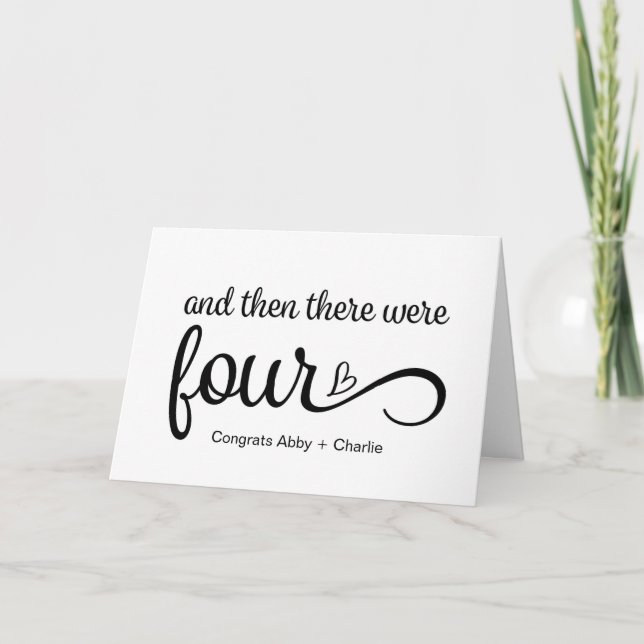 And Then There Were Four Pregnancy Congrats Baby Card (Front)