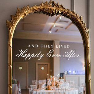 And They Lived Happily Ever After Elegant Wedding Window Cling