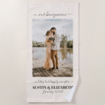 And they lived happily ever after honeymoon gift beach towel<br><div class="desc">This beautifully personalized beach towel is the perfect wedding or honeymoon gift.</div>