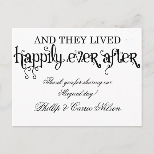 And they lived happily ever after postcard