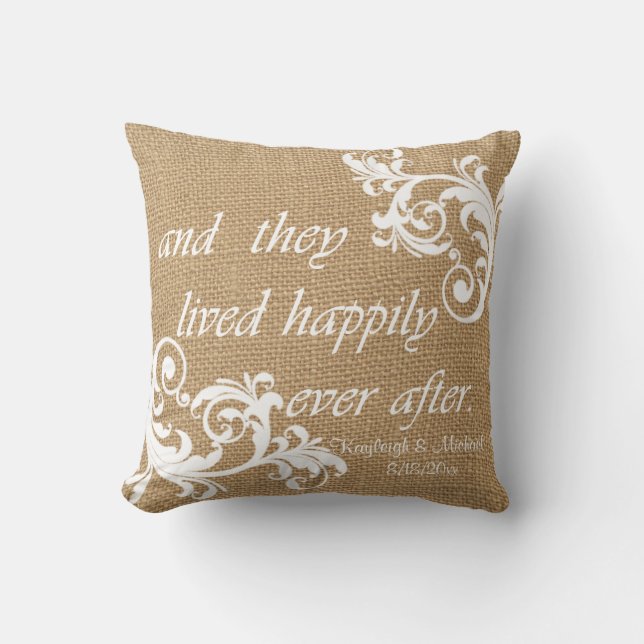 and they lived happily ever after throw pillow (Front)
