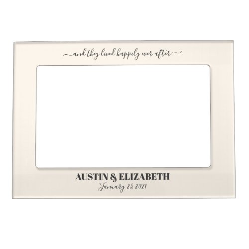 And they lived happily ever after wedding favor magnetic frame