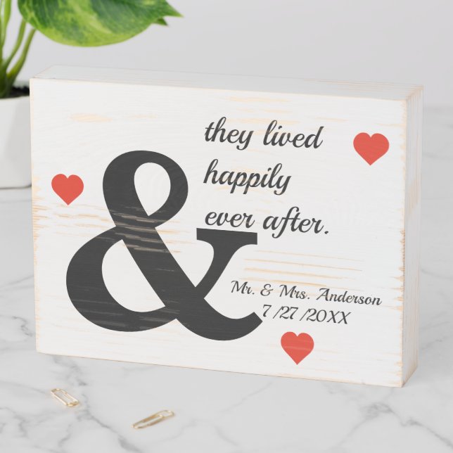 And They Lived Happily Ever After Wooden Box Sign (In Situ Horizontal)