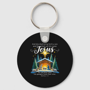 And Thou Shalt Call His Name Jesus Nativity Christ Keychain