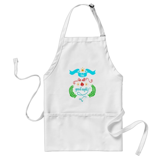 And To All A Good Night Christmas, Typography, ZSG Adult Apron (Front)