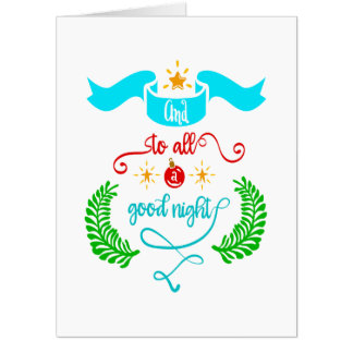 And To All A Good Night Christmas, Typography, ZSG Card
