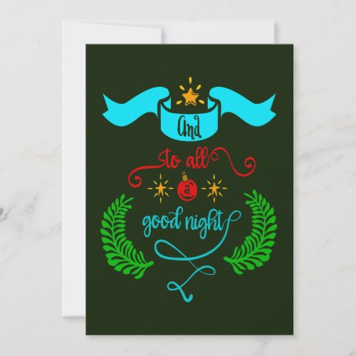 And To All A Good Night Christmas Typography ZSG Holiday Card