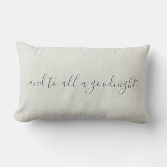 And to all a Good Night Lumbar Pillow (Front)
