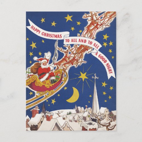 And to all a Good Night _ Santa Postcard