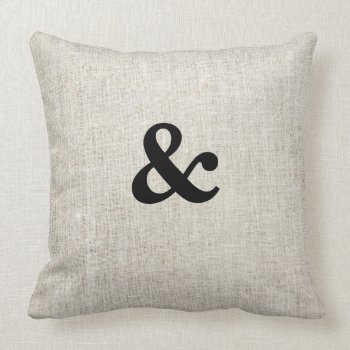 And & Wedding Linen Burlap Throw Pillow by Home_Suite_Home at Zazzle