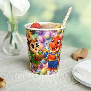 And who happy Easter egg pattern kids birthday pap Paper Cups