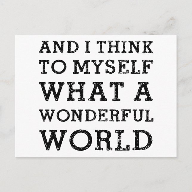 And Wonderful World Postcard (Front)