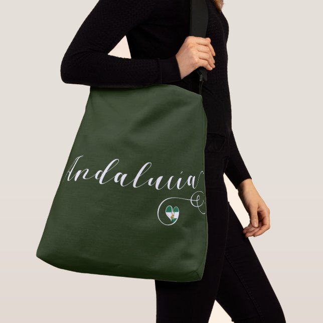 Andalucía Heart Flag, Andalusia, Spain Crossbody Bag (Close Up)