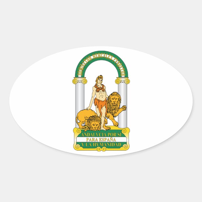 Andalucia (Spain) Coat of Arms Oval Sticker (Front)