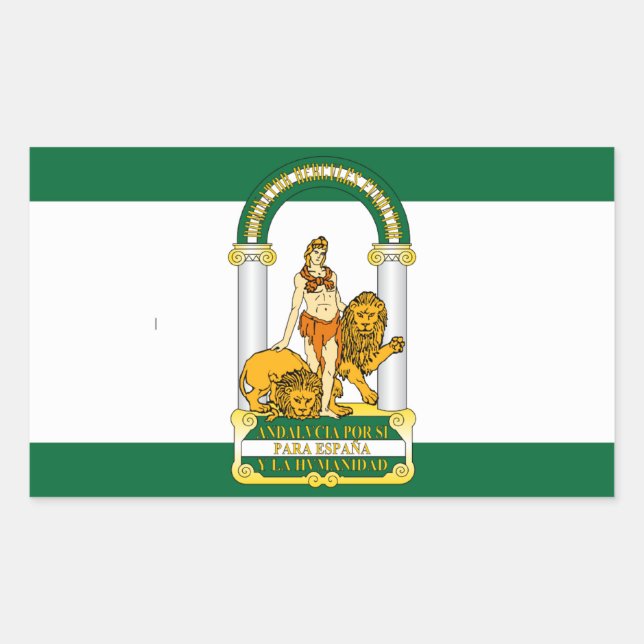 Andalucia (Spain) Flag Rectangular Sticker (Front)