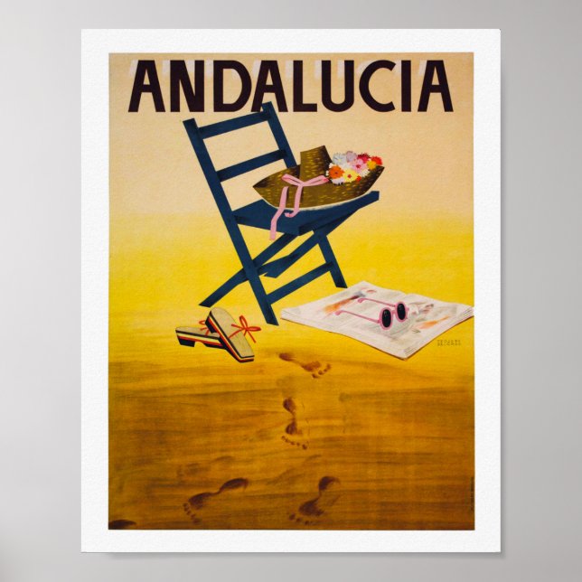 Andalucia Spain Vintage Travel Poster (Front)