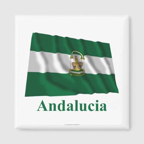 Andaluca waving flag with name magnet