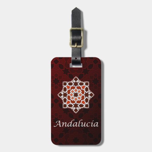 Andalusia Moroccan tile art in Luggage Tag