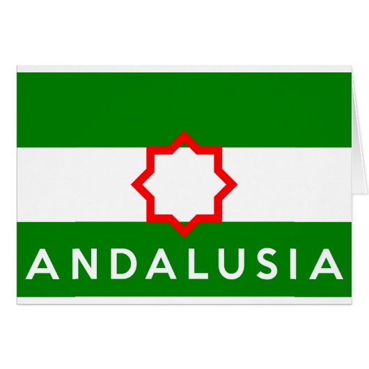 andalusia region flag spain country text name (Front Horizontal)