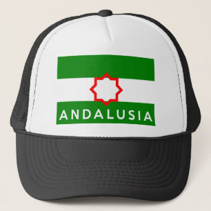 andalusia region flag spain country text name trucker hat