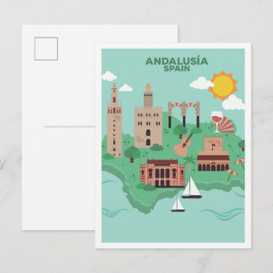 Andalusia Spain vintage Travel Postcard