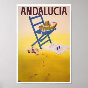 Andalusia Spain vintage travel poster