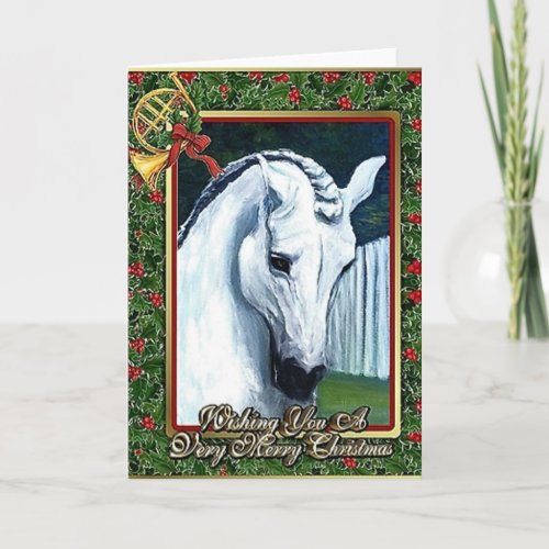 Andalusian Dressage Horse Blank Christmas Card