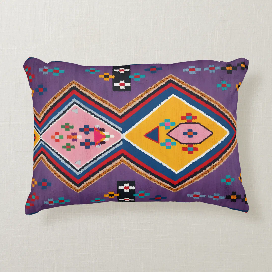 Andalusian Heritage Geometric Fine Art Accent Pillow