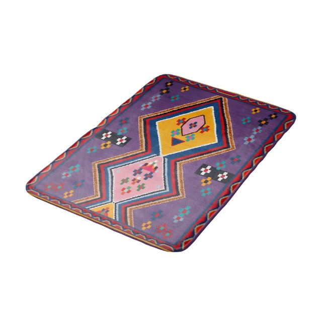 Andalusian Heritage Geometric Fine Art Bath Mat (Angled)