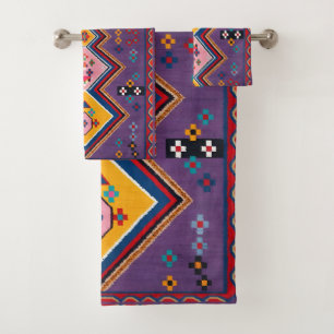 Andalusian Heritage Geometric Fine Art Bath Towel Set