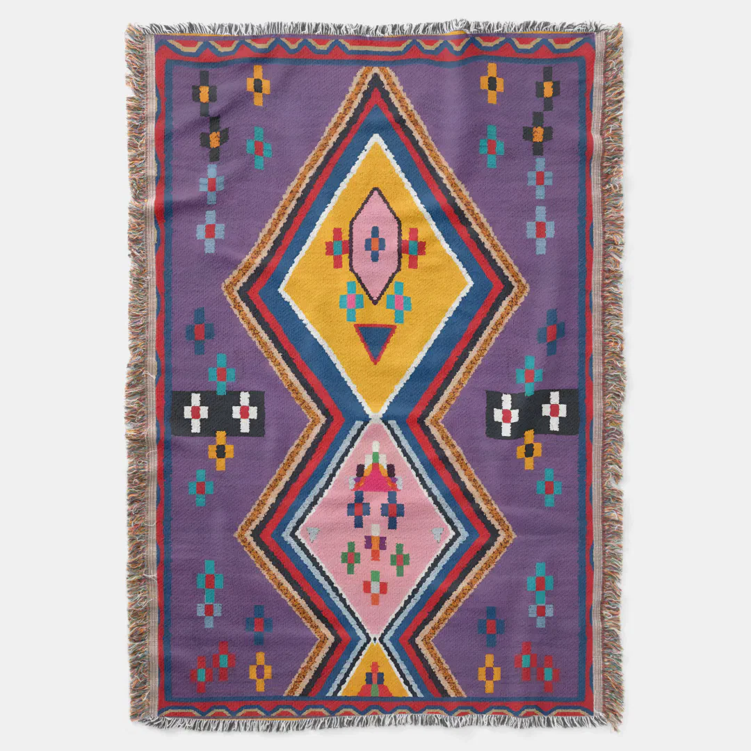 Andalusian Heritage Geometric Fine Art Throw Blanket
