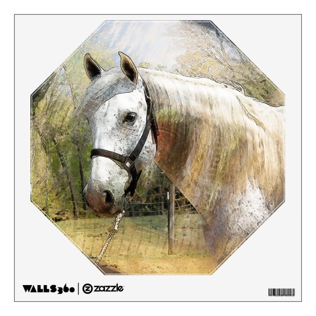 ANDALUSIAN HORSE PORTRAIT Wall Decal (Front)