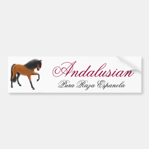 Andalusian Horse Pura Raza Espanola Bumper Sticker